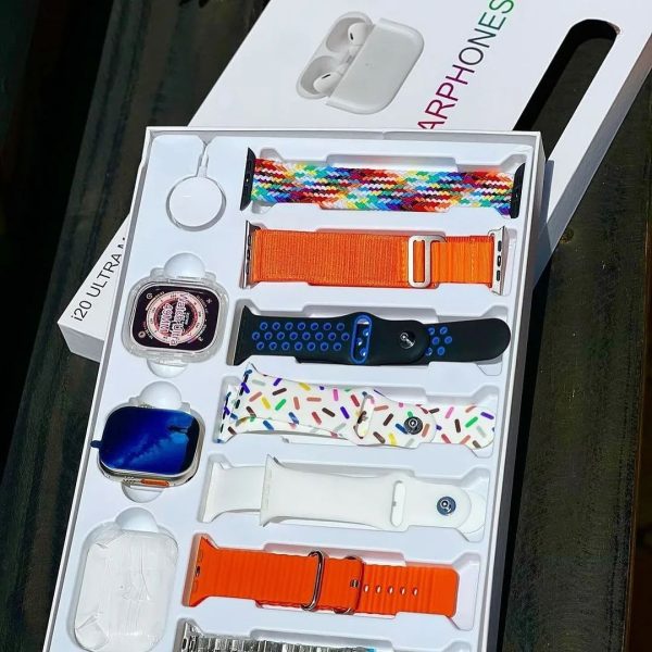 I20 Ultra Max Suit Smart Watch 10 In 1 Box 2.3inch Large Screen With 7 Strips Smartwatch With Airpords2 - KurePK