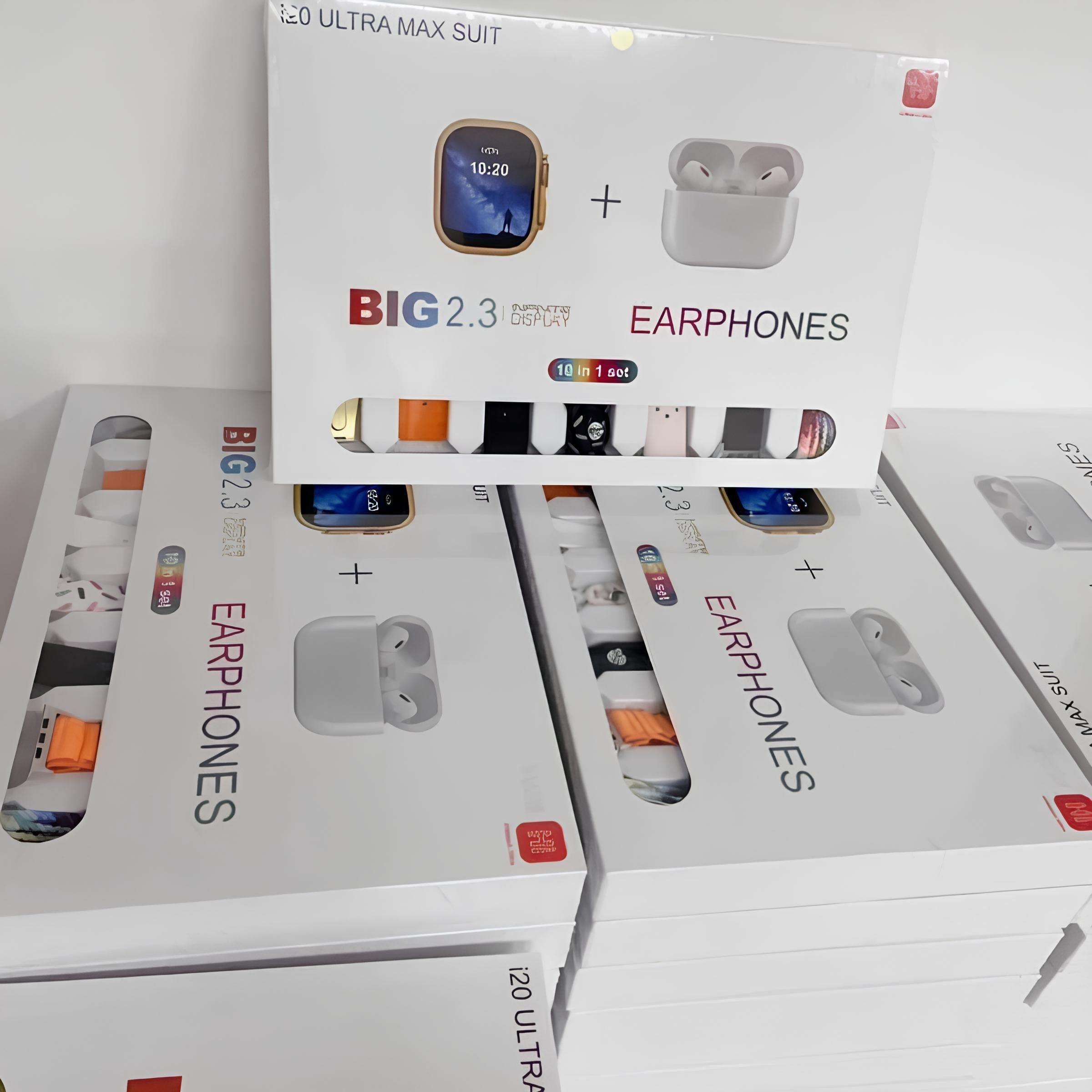 I20 Ultra Max Suit Smart Watch 10 In 1 Box 2.3inch Large Screen With 7 Strips Smartwatch With Airpords2 - KurePK