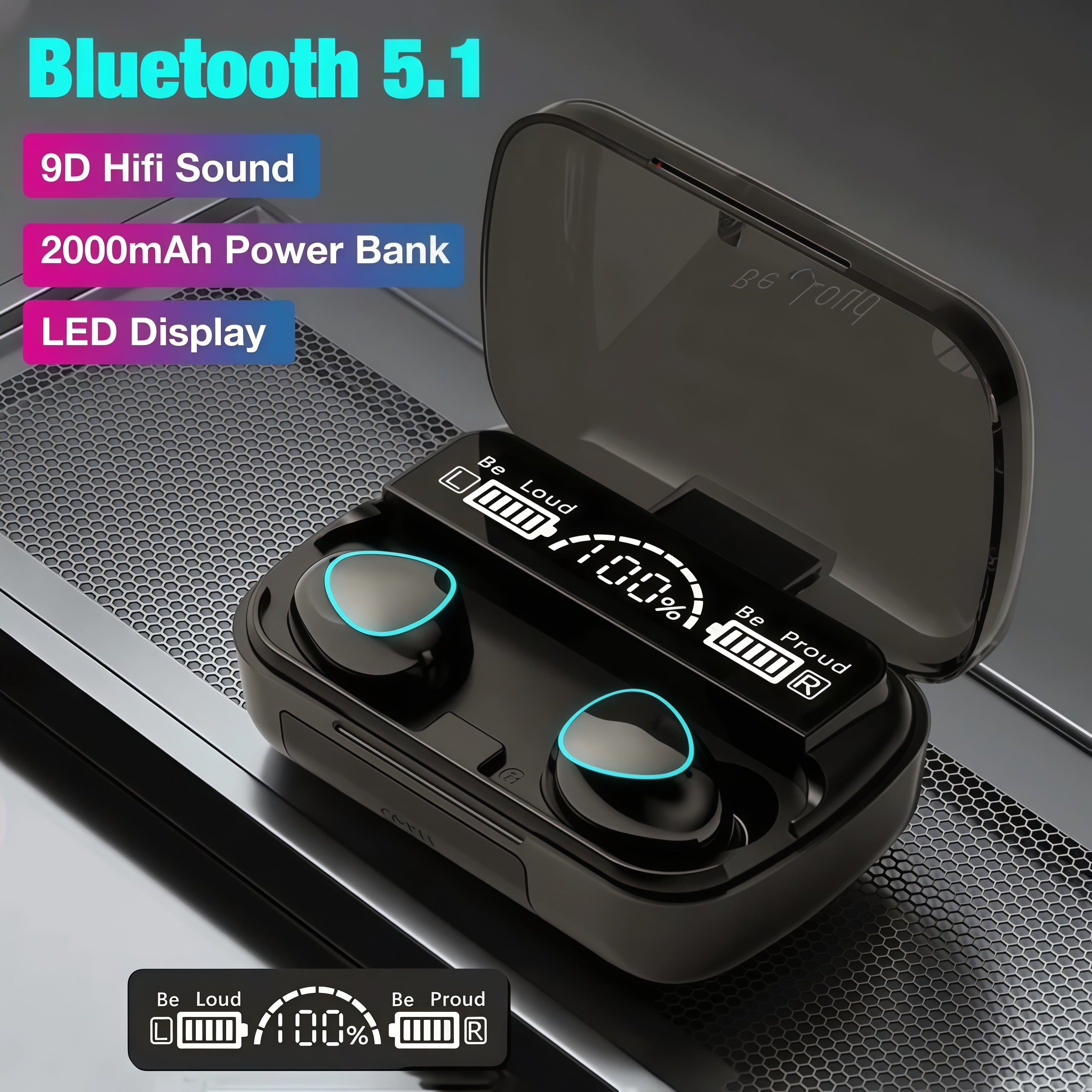 2 in 1 M10 Wireless Earbuds & Power bank